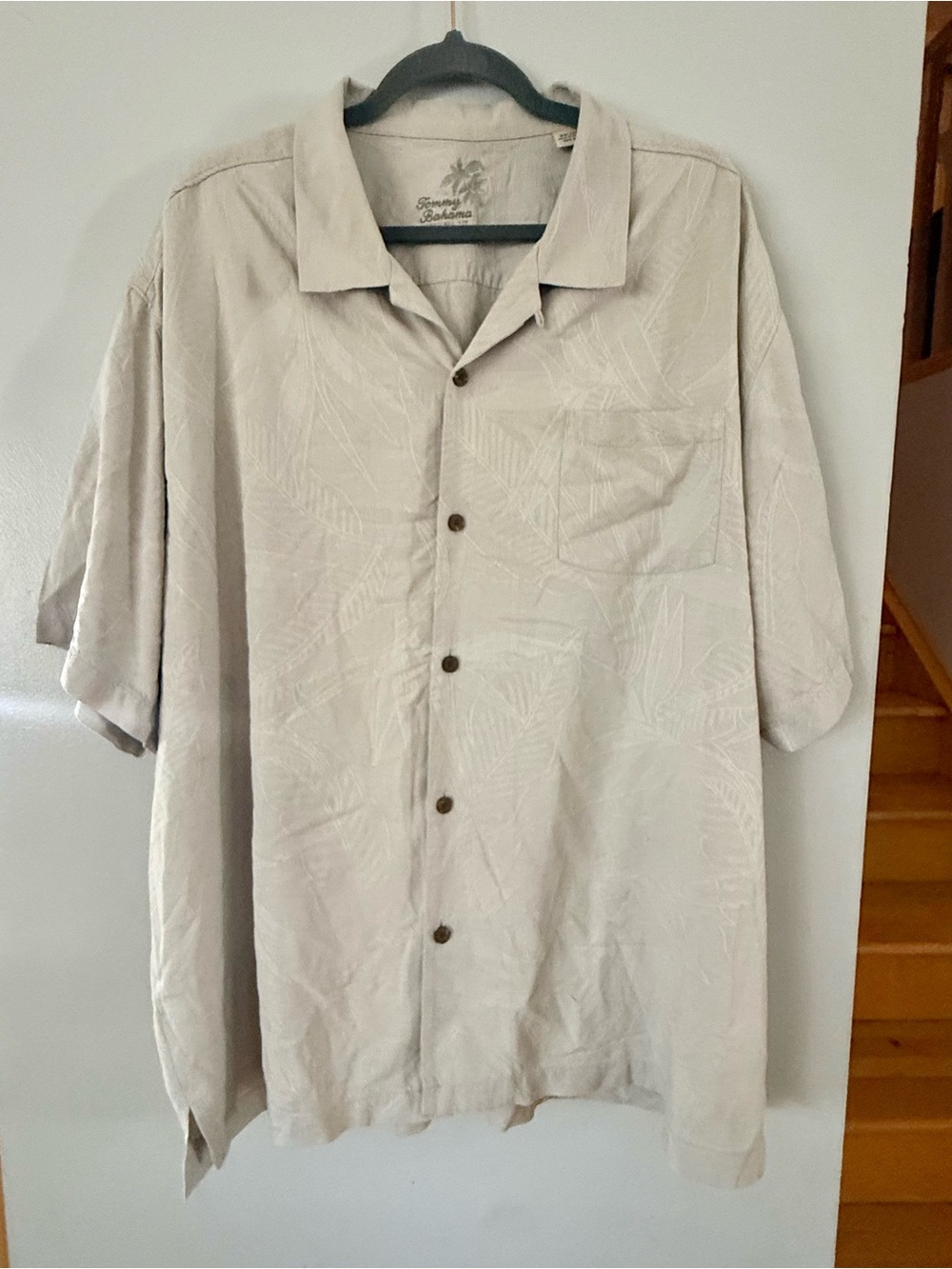 Tommy Bahama "Al Fresco Tropics" 100% Silk Camp Shirt Cream 3XL